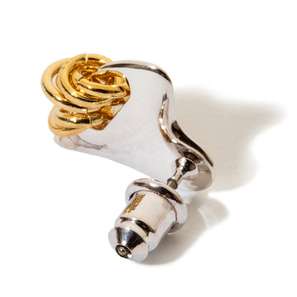 Coil heart pierced earrings