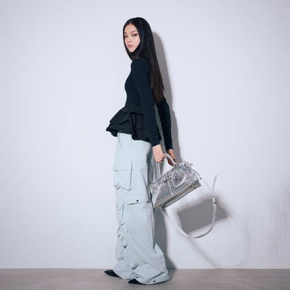 FAKE LEATHER BELT DESIGN BAG