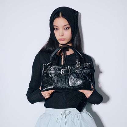 FAKE LEATHER BELT DESIGN BAG