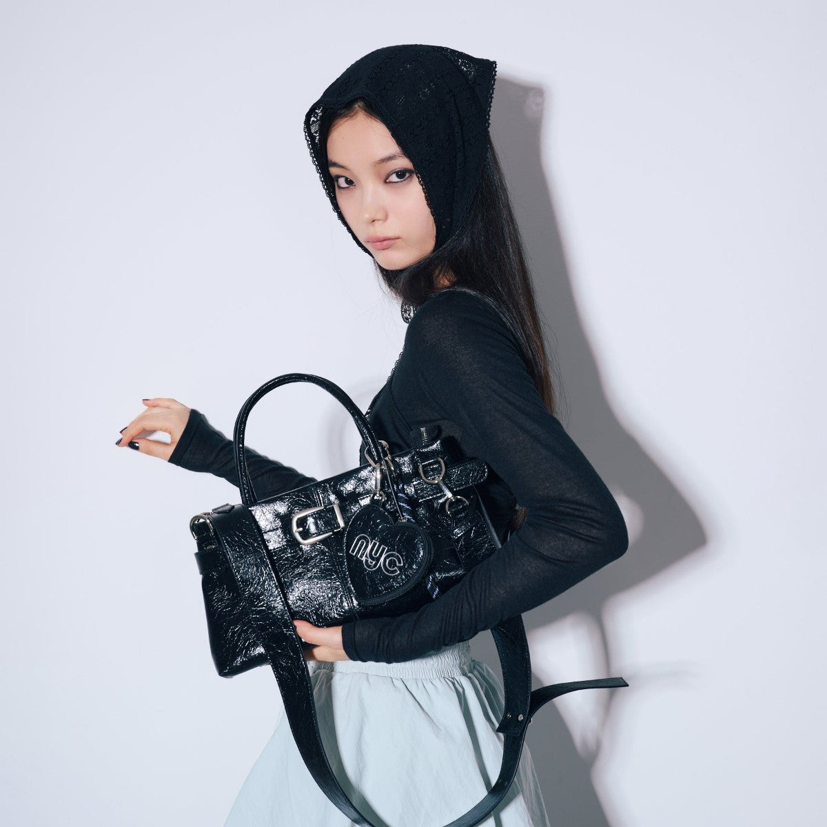 FAKE LEATHER BELT DESIGN BAG