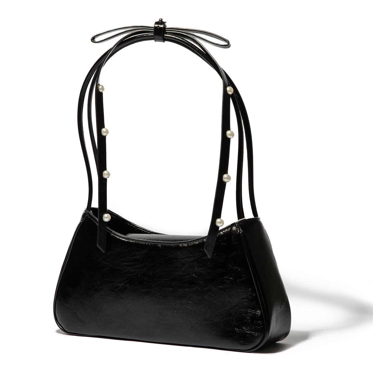 Shoulder Ribbon Enamel Bag