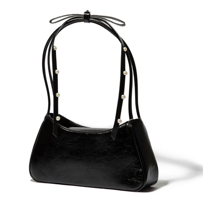 Shoulder Ribbon Enamel Bag