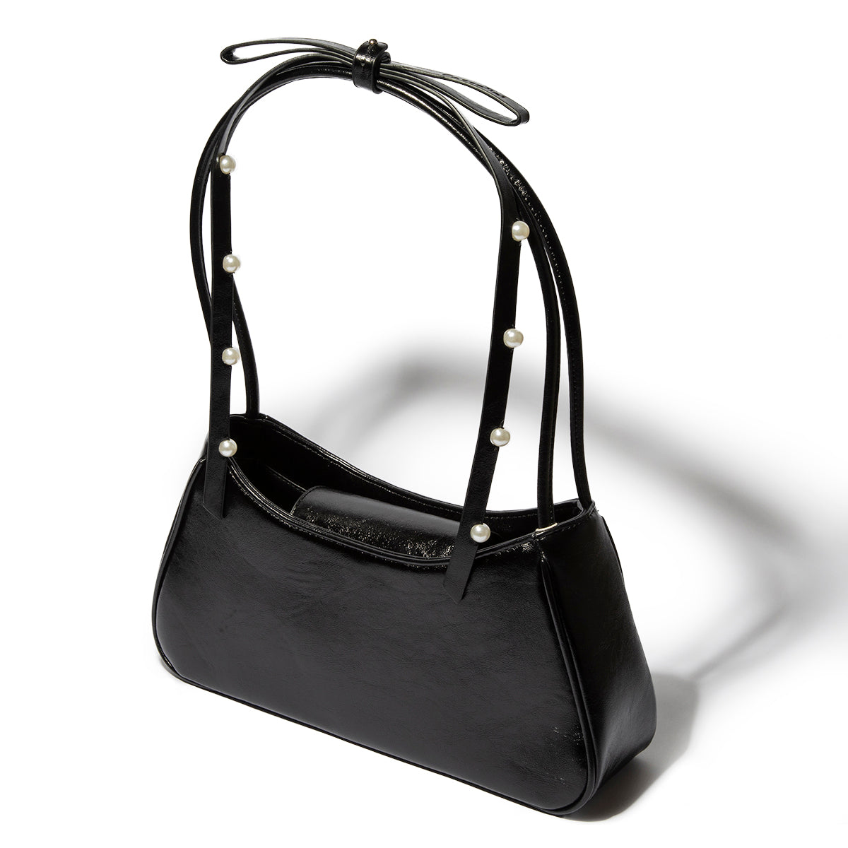 Shoulder Ribbon Enamel Bag