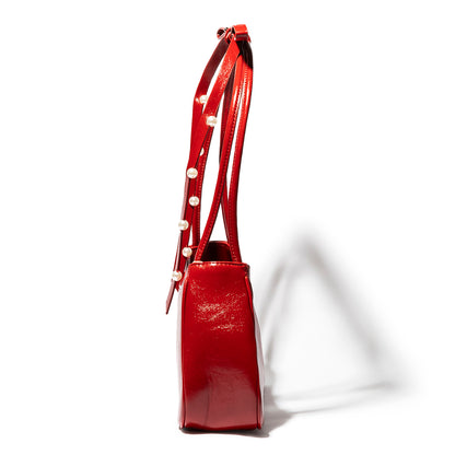 Shoulder Ribbon Enamel Bag