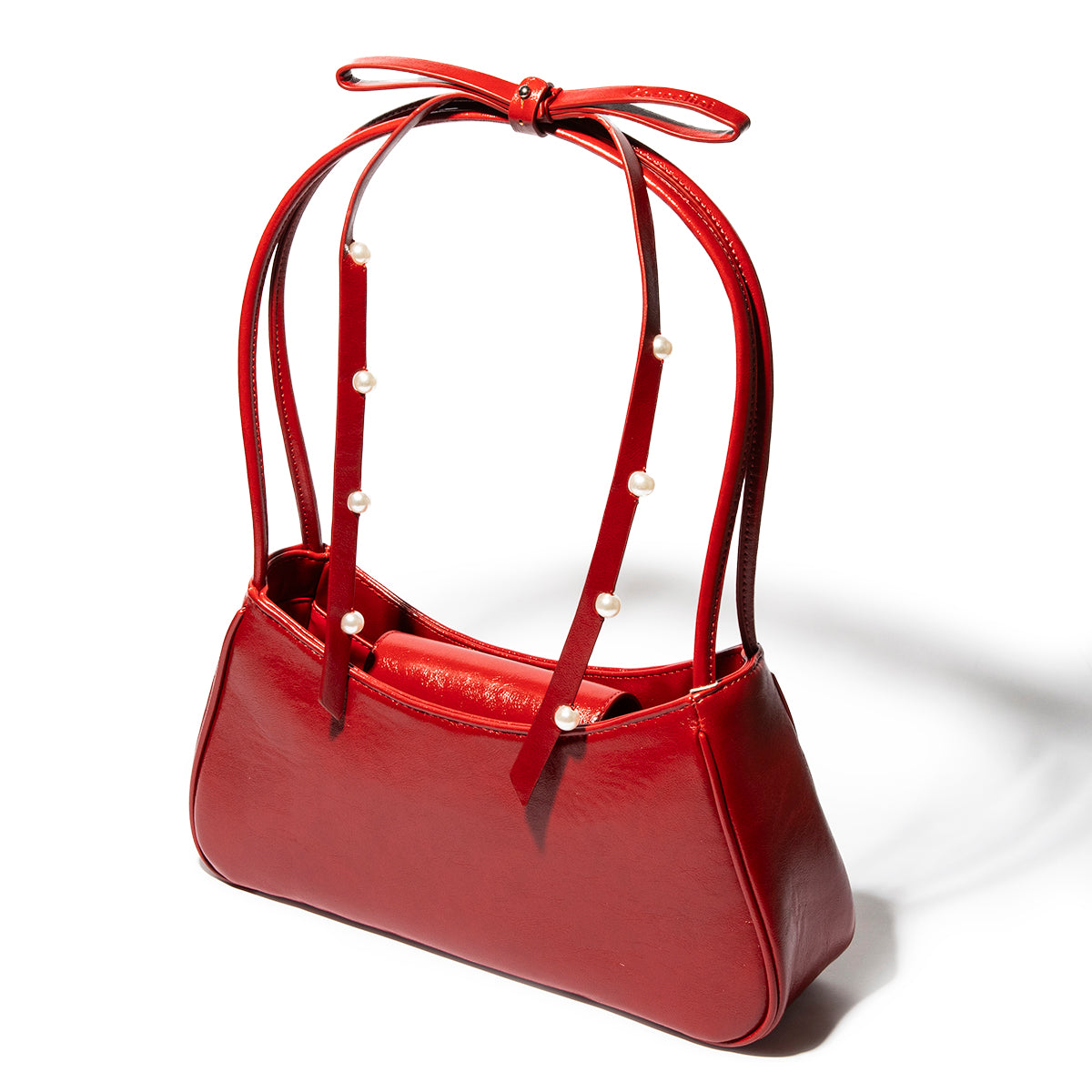 Shoulder Ribbon Enamel Bag