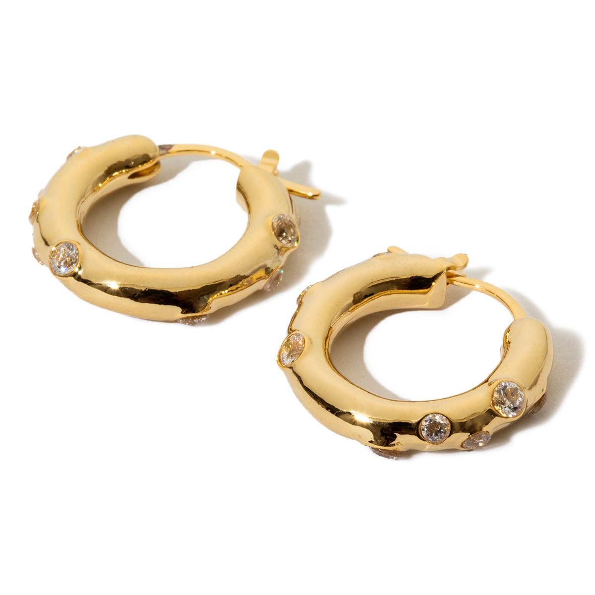 Garden hoop pierced earrings