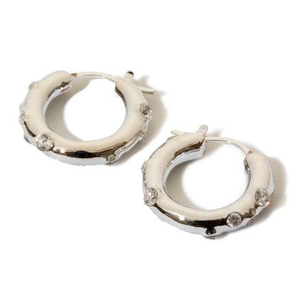Garden hoop pierced earrings