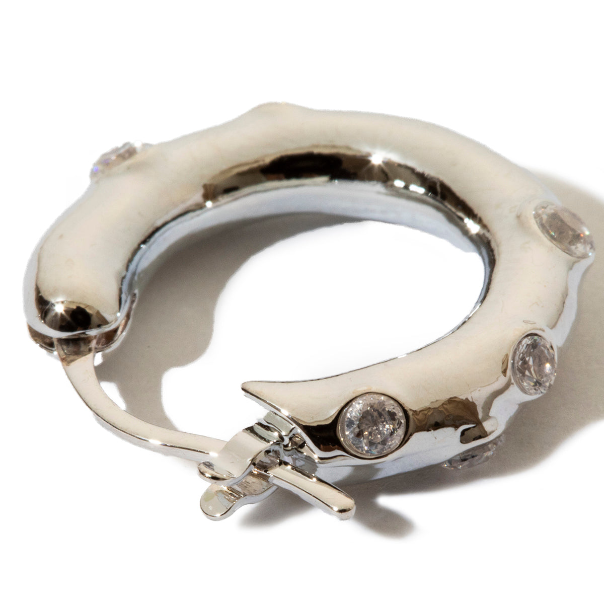 Garden hoop pierced earrings