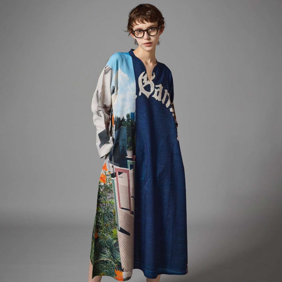 DIRECT PRINT PULLOVER ONE-PIECE