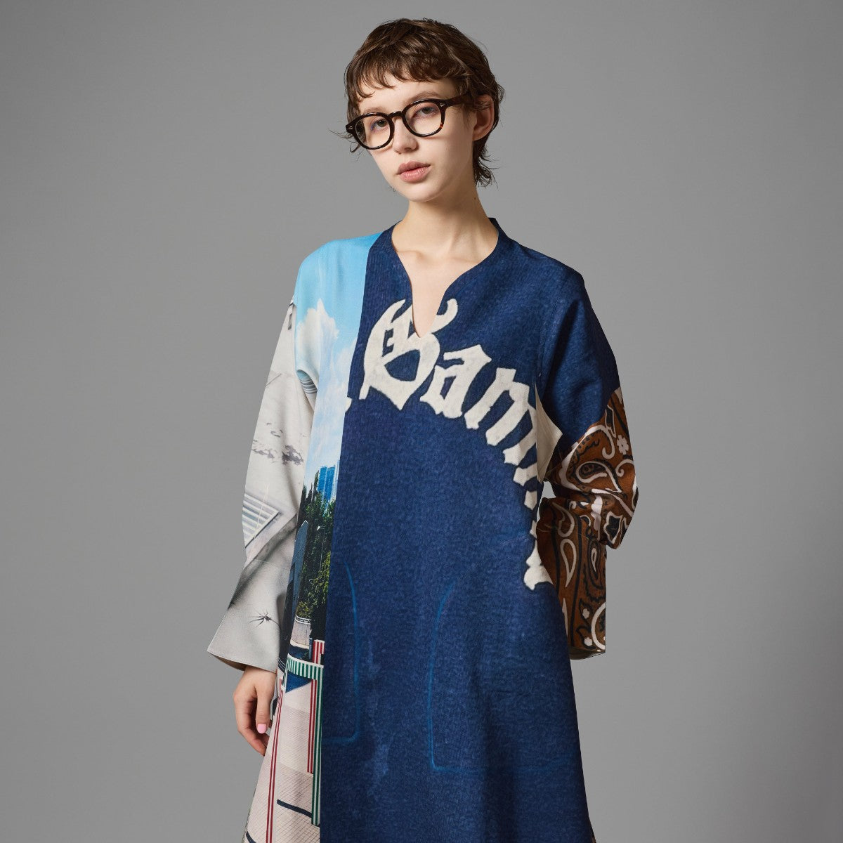 DIRECT PRINT PULLOVER ONE-PIECE