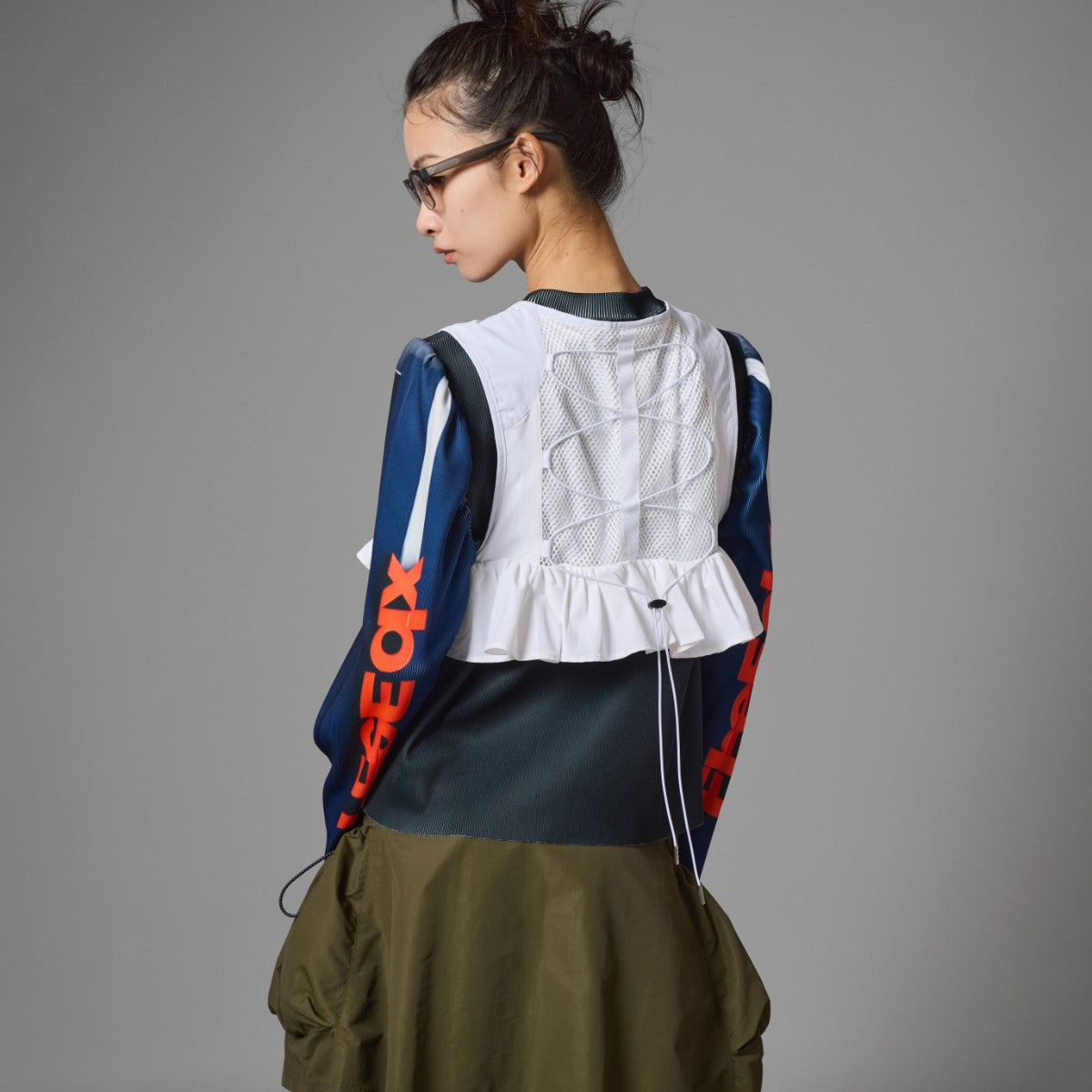 PRINT RIB PUFF SLEEVE C/S