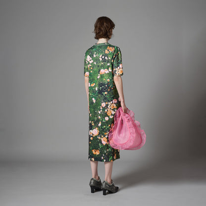 PRINT RIB HALF SLEEVE ONE-PIECE