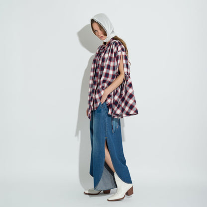 SIDE SLIT DENIM LONG PANTS