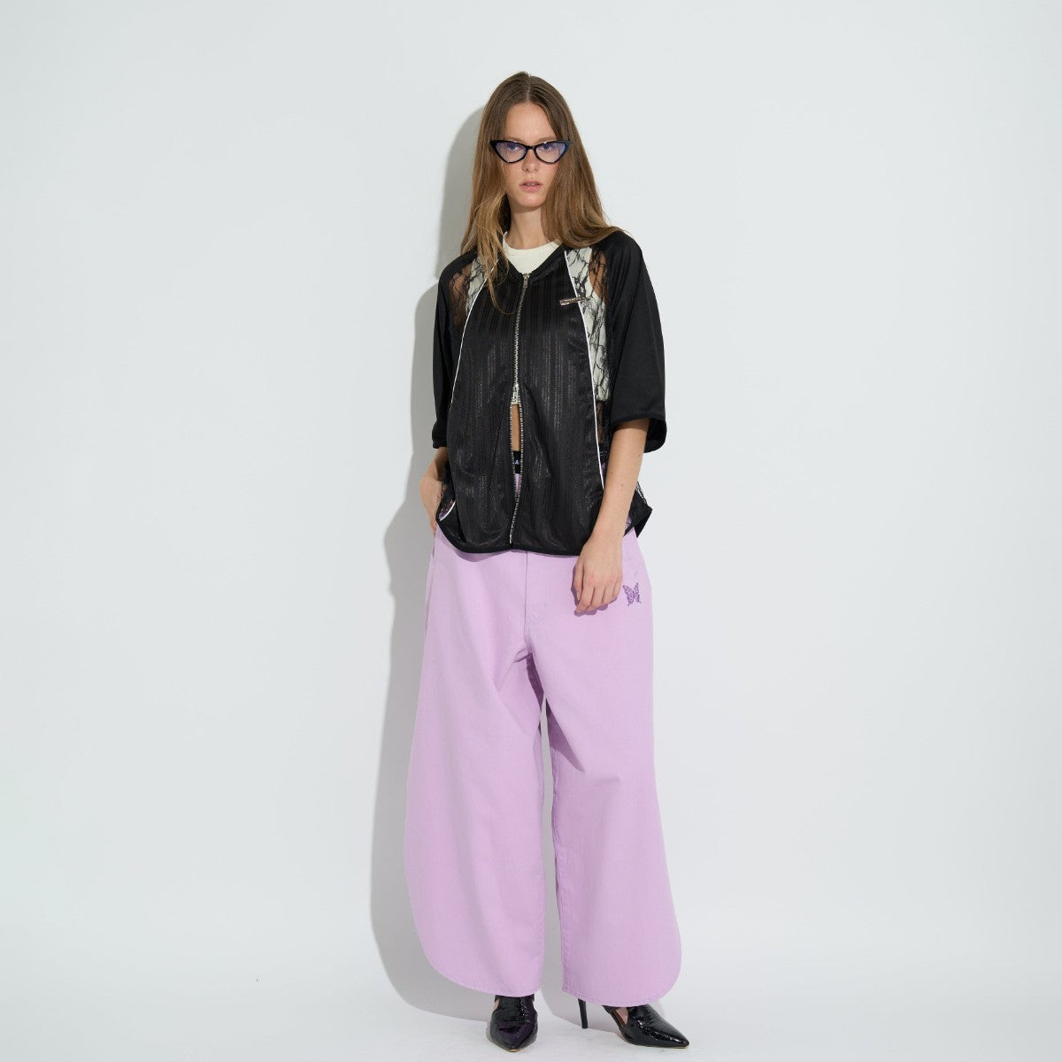 SIDE SLIT DENIM LONG PANTS