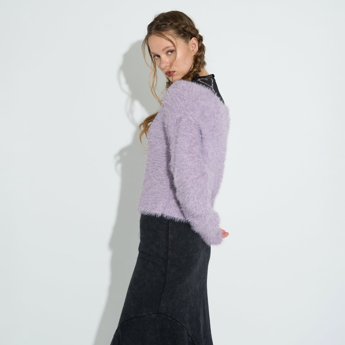 FEATHER YARN BELT CARDIGAN