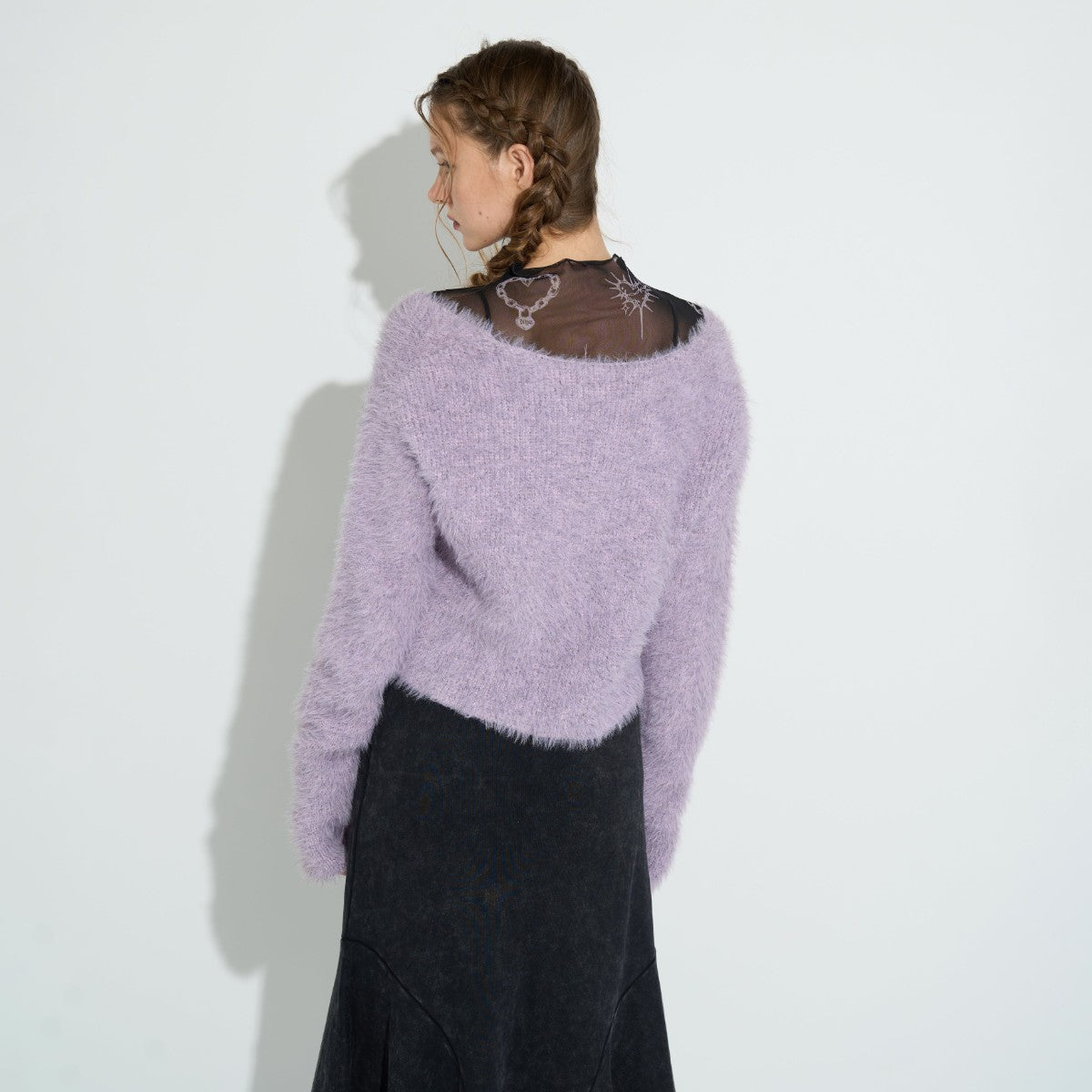 FEATHER YARN BELT CARDIGAN