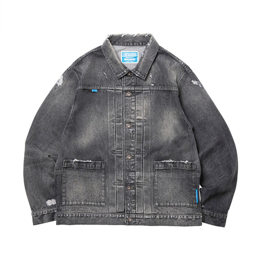 DAMAGED DENIM TRUCKER JACKET