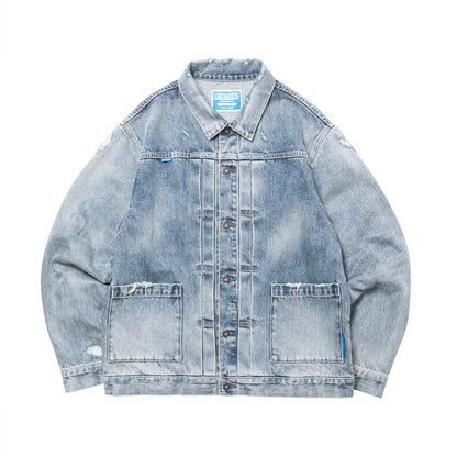 DAMAGED DENIM TRUCKER JACKET