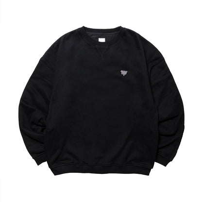 COTTON FLEECE QUILTED CREWNECK