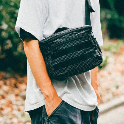 GRID NYLON SHOULDER BAG