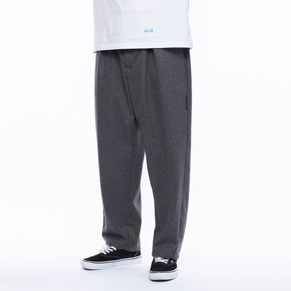 ONE TUCK WIDE WOOL PANTS