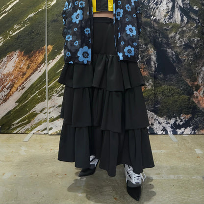 NON TOKYO JERSEY TIERED SKIRT ノントーキョー ジャージー ティアードスカート NON-25S-0204【レディース プリーツスカート モード 25SS】