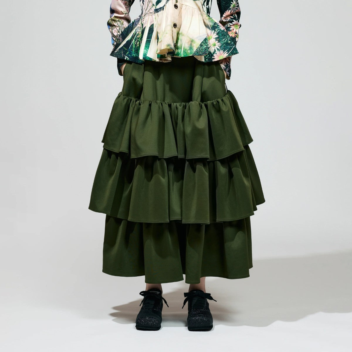 NON TOKYO JERSEY TIERED SKIRT ノントーキョー ジャージー ティアードスカート NON-25S-0204【レディース プリーツスカート モード 25SS】