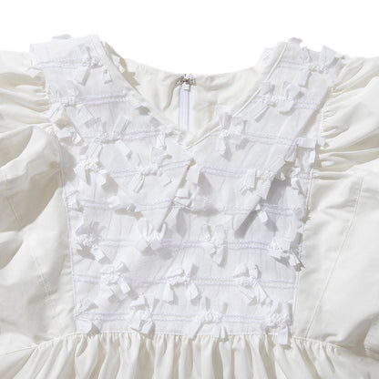naokitomizuka Ribbon tulle collared blouse ナオキトミヅカ カラー ブラウス GRNTB003【レディース ブラウス シャツブラウス 襟付き 25SS】
