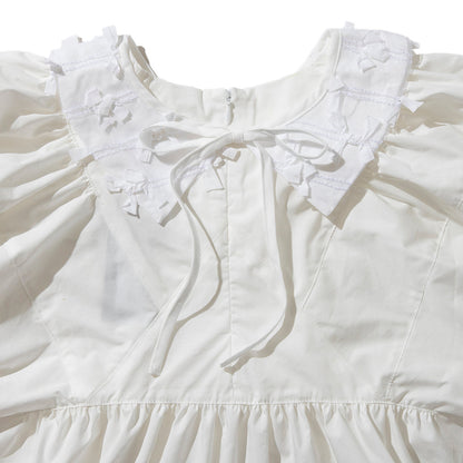 naokitomizuka Ribbon tulle collared blouse ナオキトミヅカ カラー ブラウス GRNTB003【レディース ブラウス シャツブラウス 襟付き 25SS】