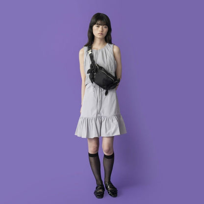 Casselini Ribbon Waist Pouch キャセリーニ リボンウエストポーチ 252-110504【レディース ウエストポーチ 軽量 リボン付き 光沢素材 2WAY仕様 25FW】