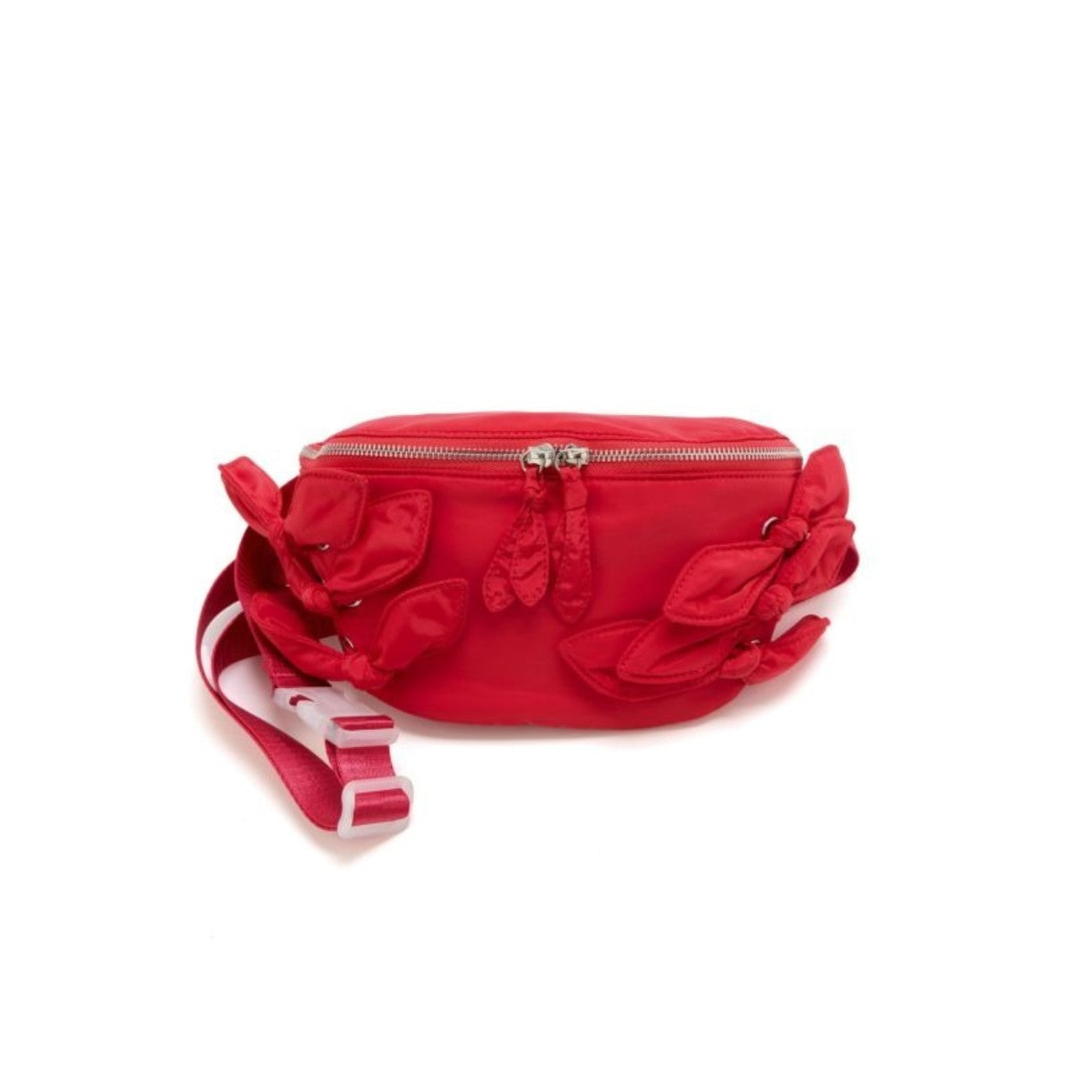 Casselini Ribbon Waist Pouch キャセリーニ リボンウエストポーチ 252-110504【レディース ウエストポーチ 軽量 リボン付き 光沢素材 2WAY仕様 25FW】