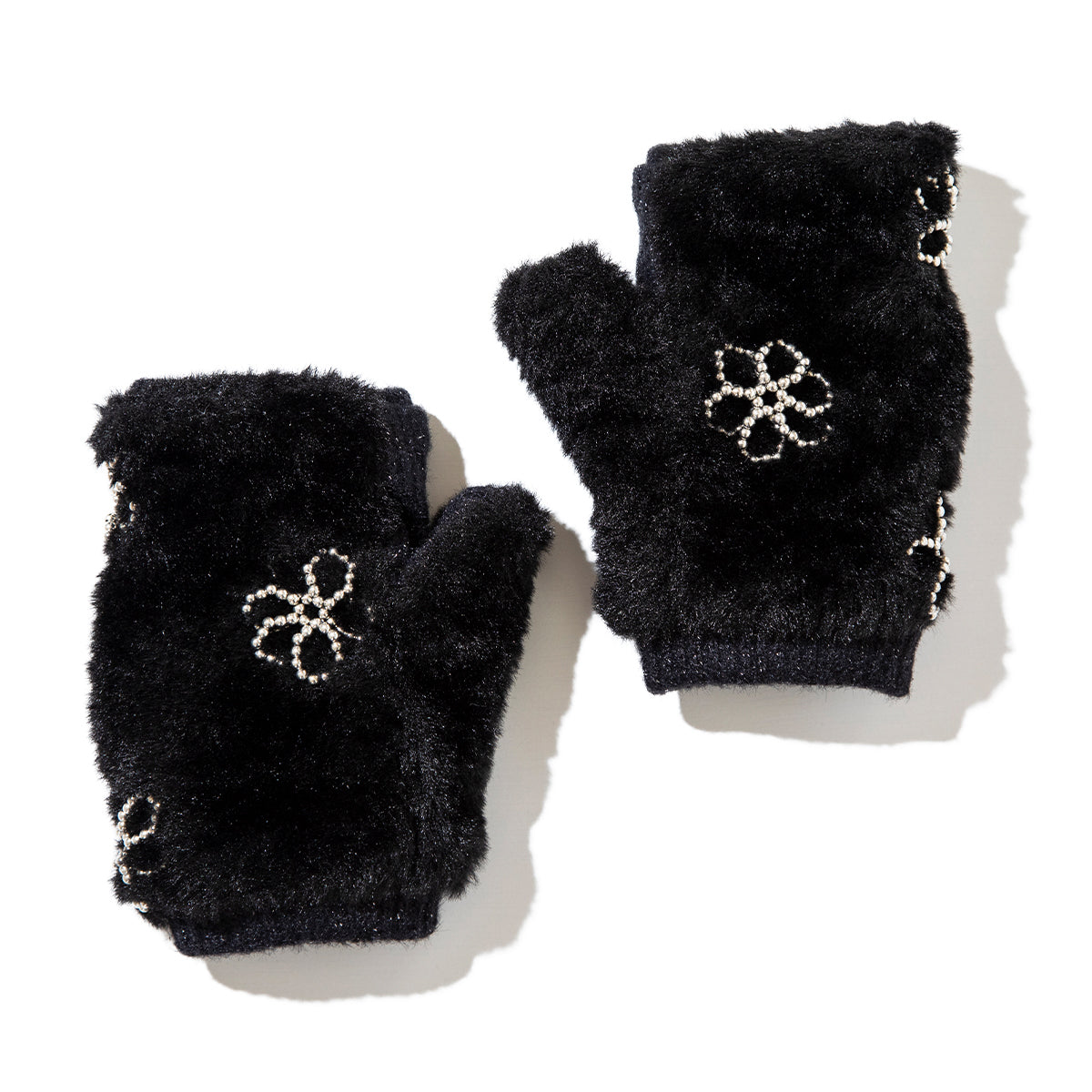 Casselini Flower Motif Gloves キャセリーニ フラワーモチーフグローブ 252-112204【レディース フィンガーレスグローブ 手袋 防寒 スマホ対応 25FW】