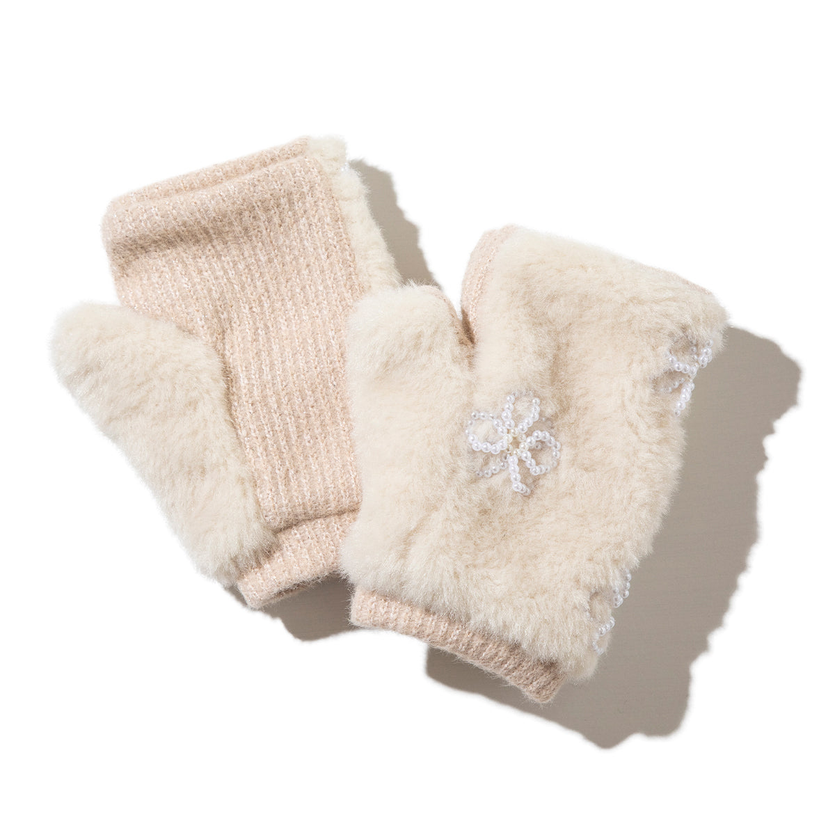 Casselini Flower Motif Gloves キャセリーニ フラワーモチーフグローブ 252-112204【レディース フィンガーレスグローブ 手袋 防寒 スマホ対応 25FW】