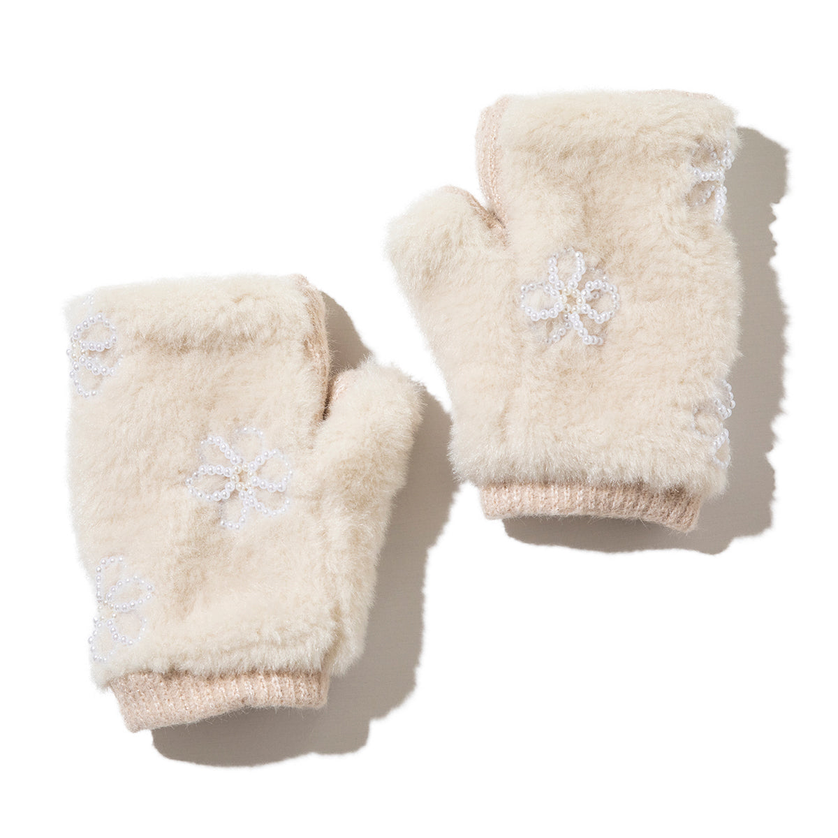 Casselini Flower Motif Gloves キャセリーニ フラワーモチーフグローブ 252-112204【レディース フィンガーレスグローブ 手袋 防寒 スマホ対応 25FW】