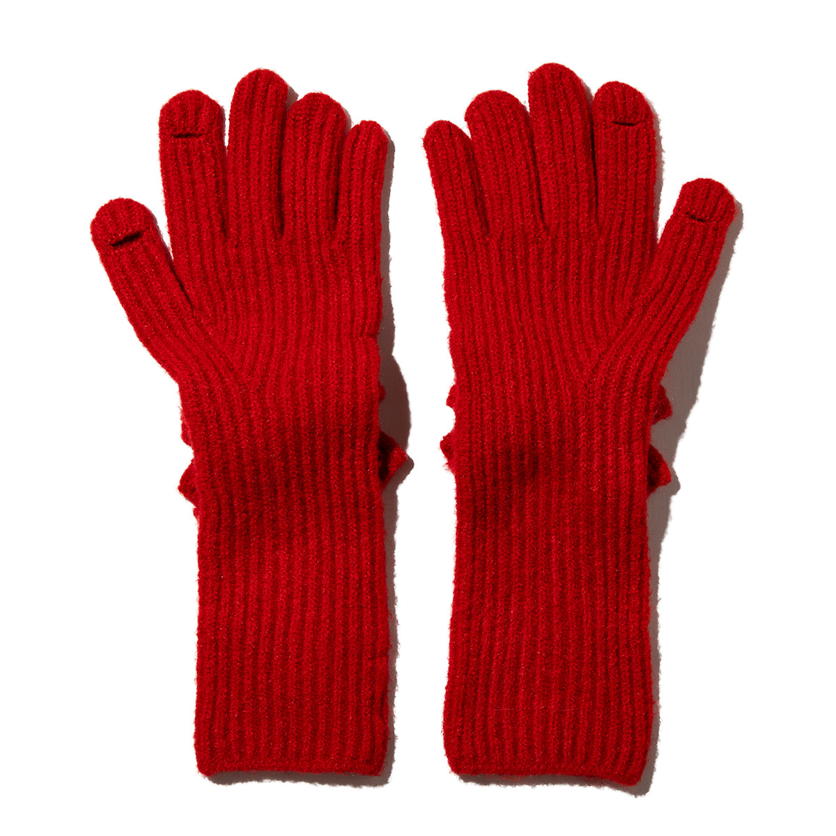 Casselini Long Knit Ribbon Gloves キャセリーニ ロングニットリボングローブ 252-112205【レディース ウール 手袋 レディース 防寒 リボン 25FW】