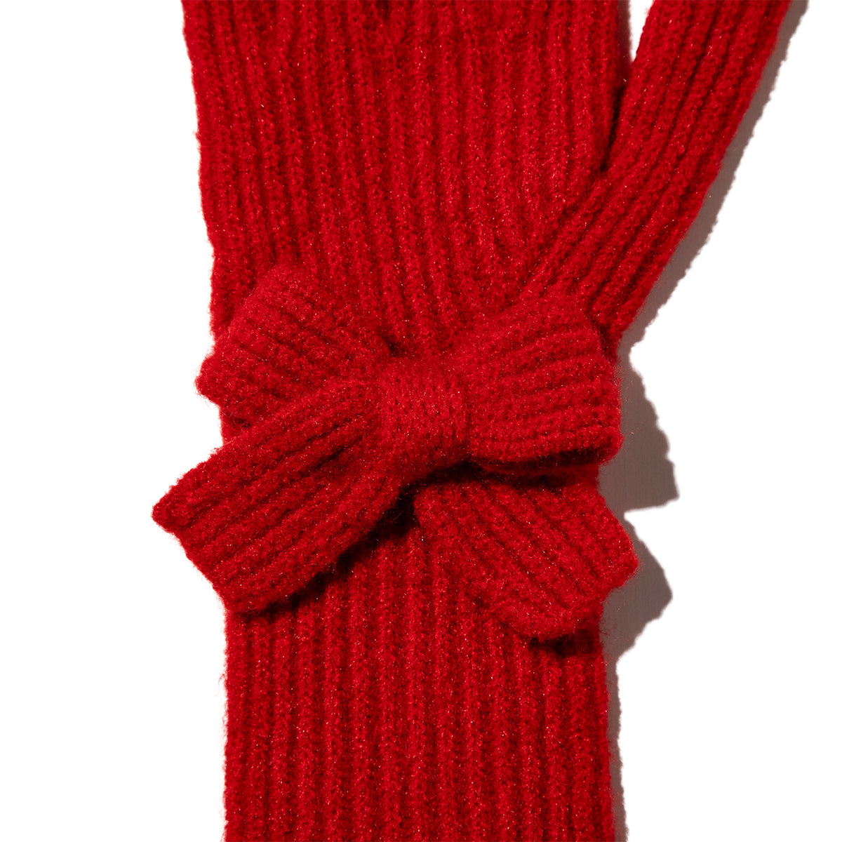 Casselini Long Knit Ribbon Gloves キャセリーニ ロングニットリボングローブ 252-112205【レディース ウール 手袋 レディース 防寒 リボン 25FW】