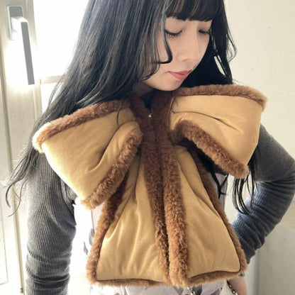Casselini Faux Shearling Ribbon Tippet キャセリーニ ムートン風リボンティペット 252-112401【レディース ティペット ファー 防寒 レディース スヌード 秋冬 25FW】
