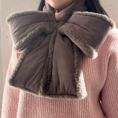 Casselini Faux Shearling Ribbon Tippet キャセリーニ ムートン風リボンティペット 252-112401【レディース ティペット ファー 防寒 レディース スヌード 秋冬 25FW】