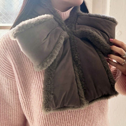 Casselini Faux Shearling Ribbon Tippet キャセリーニ ムートン風リボンティペット 252-112401【レディース ティペット ファー 防寒 レディース スヌード 秋冬 25FW】