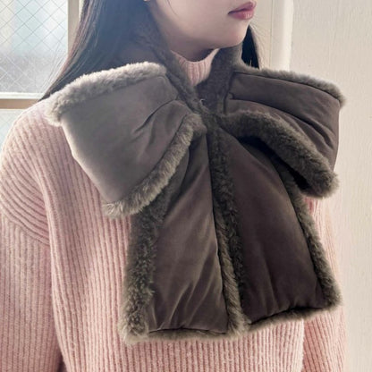 Casselini Faux Shearling Ribbon Tippet キャセリーニ ムートン風リボンティペット 252-112401【レディース ティペット ファー 防寒 レディース スヌード 秋冬 25FW】