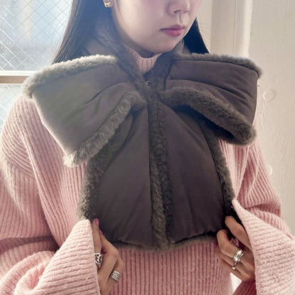 Casselini Faux Shearling Ribbon Tippet キャセリーニ ムートン風リボンティペット 252-112401【レディース ティペット ファー 防寒 レディース スヌード 秋冬 25FW】