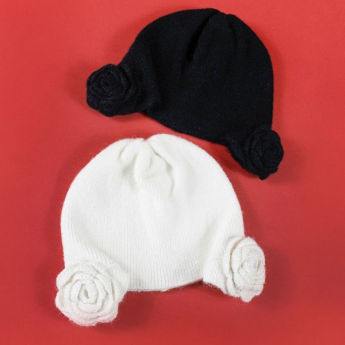 Casselini Flower Knit Hat キャセリーニ フラワーニット帽 252-112701【レディース ニット帽 レディース 防寒 フラワー リブ編み 冬 25FW】