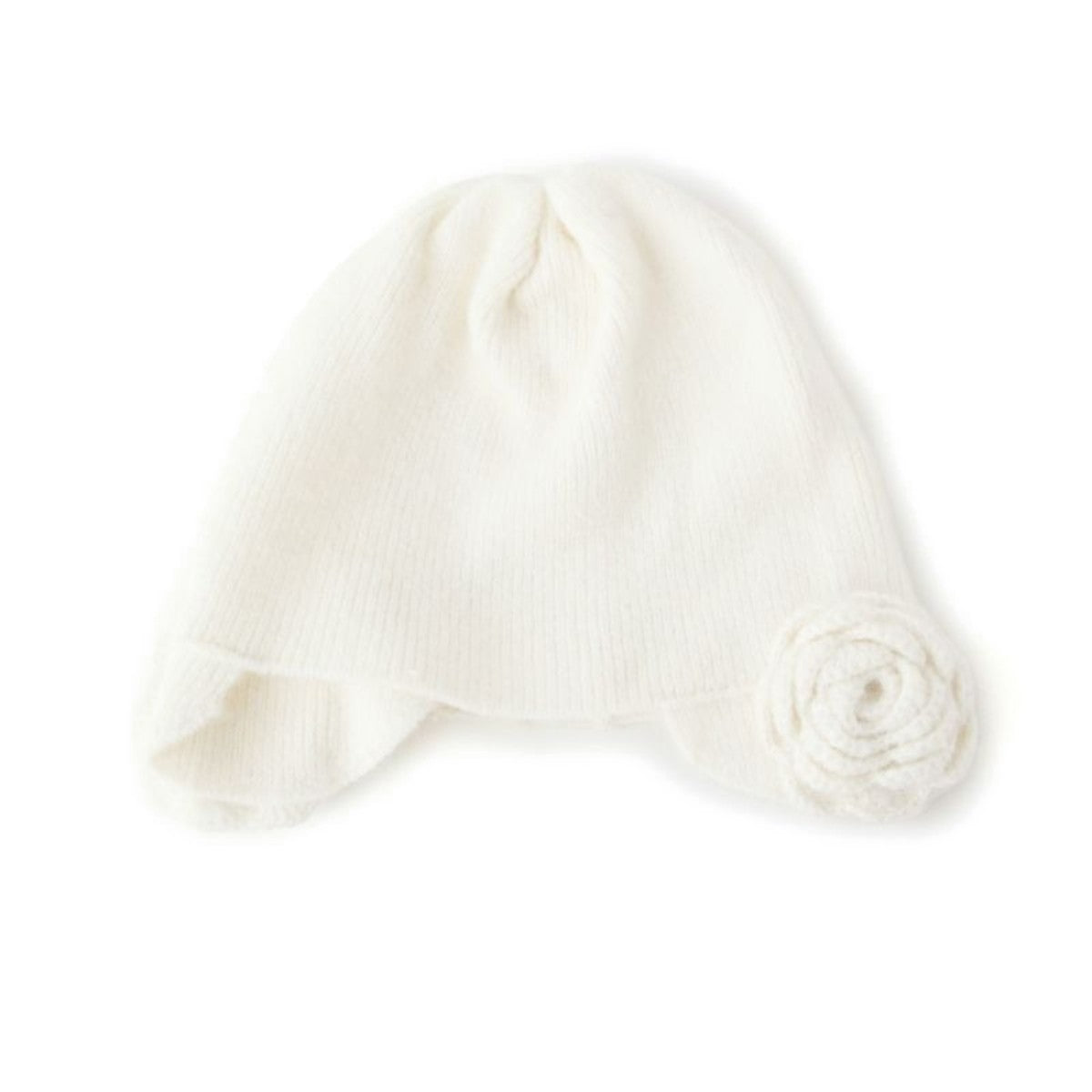 Casselini Flower Knit Hat キャセリーニ フラワーニット帽 252-112701【レディース ニット帽 レディース 防寒 フラワー リブ編み 冬 25FW】
