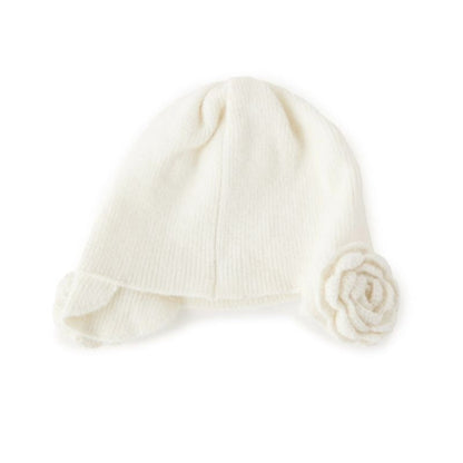 Casselini Flower Knit Hat キャセリーニ フラワーニット帽 252-112701【レディース ニット帽 レディース 防寒 フラワー リブ編み 冬 25FW】