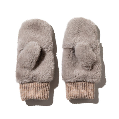 CONTROL FREAK STAR FAUX FUR MITTENS コントロールフリーク スターフェイクファーミトン 252-122204【レディース ポリエステル100％ フェイクファー シャギー感 パッチワーク 25FW】