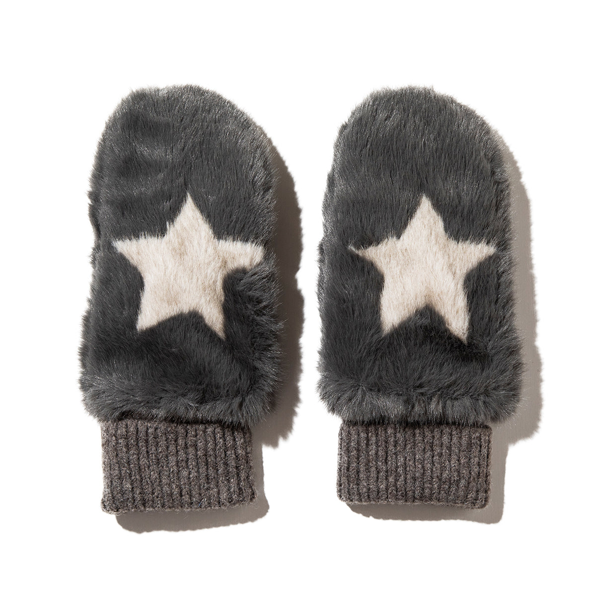 CONTROL FREAK STAR FAUX FUR MITTENS コントロールフリーク スターフェイクファーミトン 252-122204【レディース ポリエステル100％ フェイクファー シャギー感 パッチワーク 25FW】