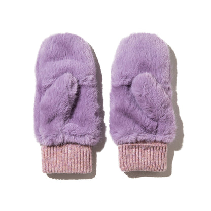 CONTROL FREAK STAR FAUX FUR MITTENS コントロールフリーク スターフェイクファーミトン 252-122204【レディース ポリエステル100％ フェイクファー シャギー感 パッチワーク 25FW】