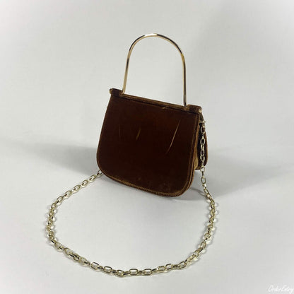 LE VERNIS Metal handle minibag ル・ベルニ メタル ハンドル ミニバッグ 252-210512【レディース ハンドバッグ ショルダー クラッチ メタルハンドル ベルベット パイソン柄 25FW】
