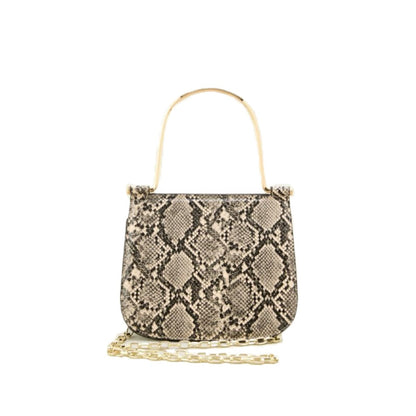 LE VERNIS Metal handle minibag ル・ベルニ メタル ハンドル ミニバッグ 252-210512【レディース ハンドバッグ ショルダー クラッチ メタルハンドル ベルベット パイソン柄 25FW】