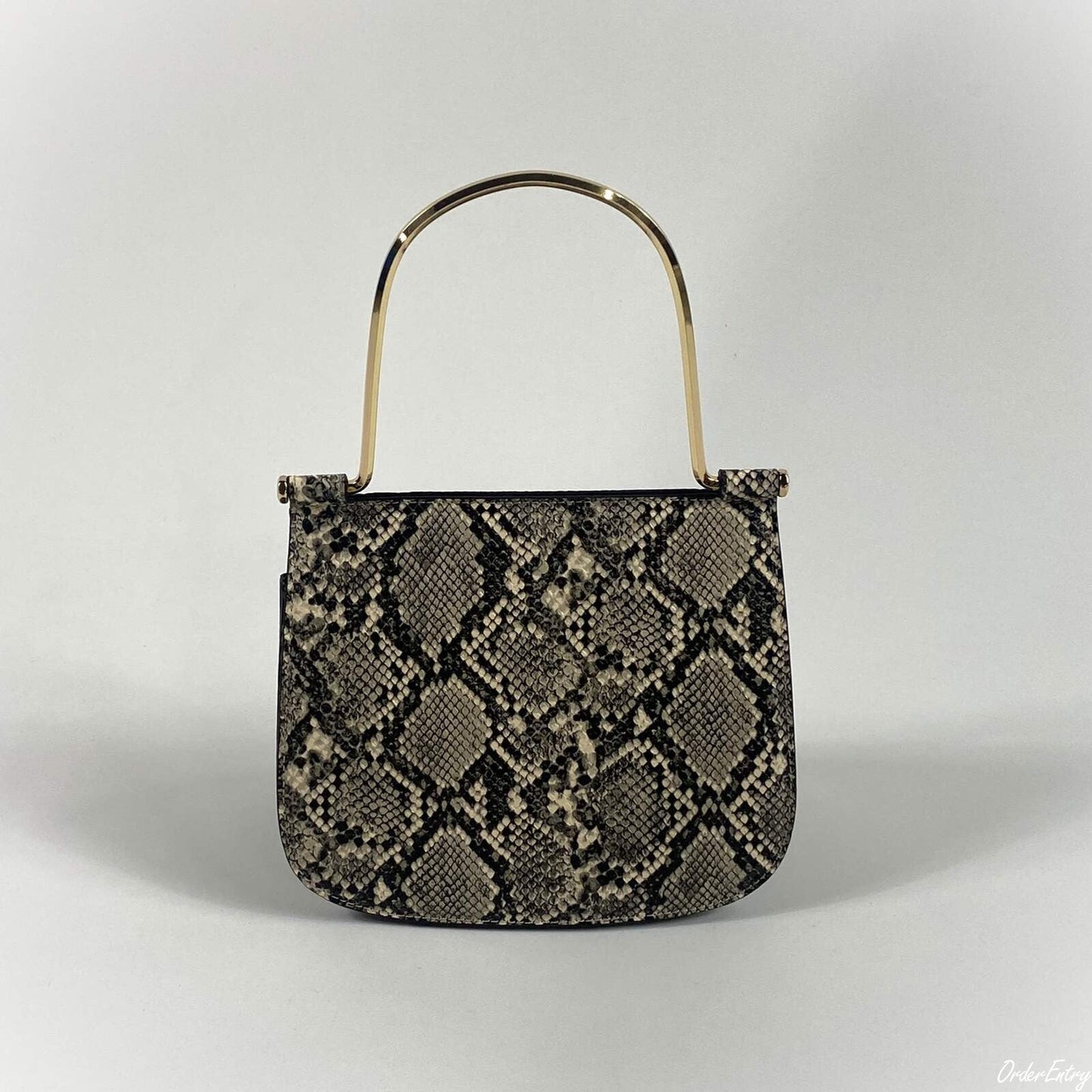 LE VERNIS Metal handle minibag ル・ベルニ メタル ハンドル ミニバッグ 252-210512【レディース ハンドバッグ ショルダー クラッチ メタルハンドル ベルベット パイソン柄 25FW】